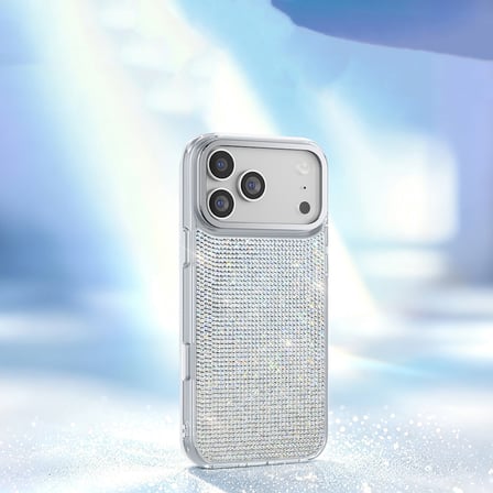 iPhone 18 Pro Max Kılıf MagSafe Şarj Özellikli Premium El İşlemeli Swarovski Taşlı Riva Sert PC Kapak