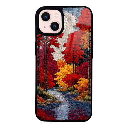 iPhone 13 Kılıf Kamera Korumalı Desenli Luxury Portrait Painting Lusi Kapak Gold Fiyonk
