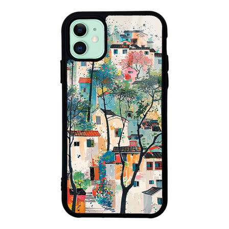 iPhone 11 Kılıf Kamera Korumalı Desenli Luxury Portrait Painting Lusi Kapak Pembe Leopar