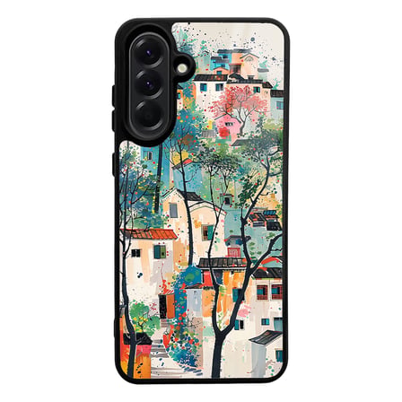 Galaxy A56 Kılıf Kamera Korumalı Desenli Luxury Portrait Painting Lusi Kapak Kahve Leopar