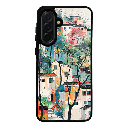 Galaxy A36 Kılıf Kamera Korumalı Desenli Luxury Portrait Painting Lusi Kapak Kahve Leopar