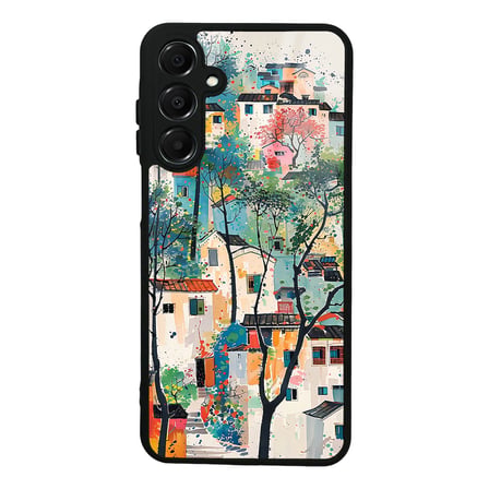 Galaxy A16 Kılıf Kamera Korumalı Desenli Luxury Portrait Painting Lusi Kapak Gold Fiyonk