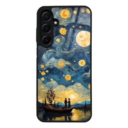 Galaxy A55 Kılıf Kamera Korumalı Desenli Luxury Portrait Painting Lusi Kapak Pembe Leopar