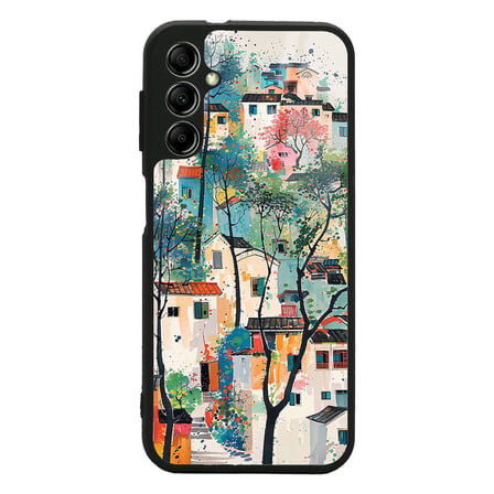 Galaxy A34 Kılıf Kamera Korumalı Desenli Luxury Portrait Painting Lusi Kapak Gülen Yüzler
