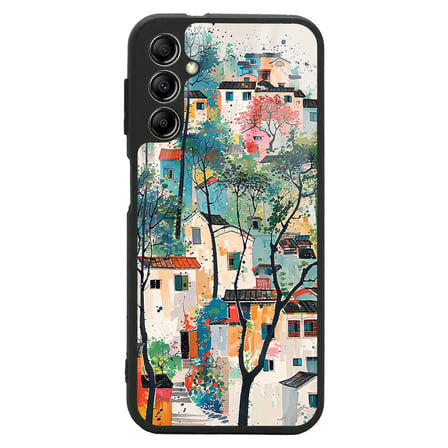 Galaxy A24 Kılıf Kamera Korumalı Desenli Luxury Portrait Painting Lusi Kapak Pembe Leopar