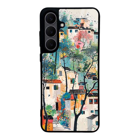 Galaxy S25 FE Kılıf Kamera Korumalı Desenli Luxury Portrait Painting Lusi Kapak Pembe Leopar
