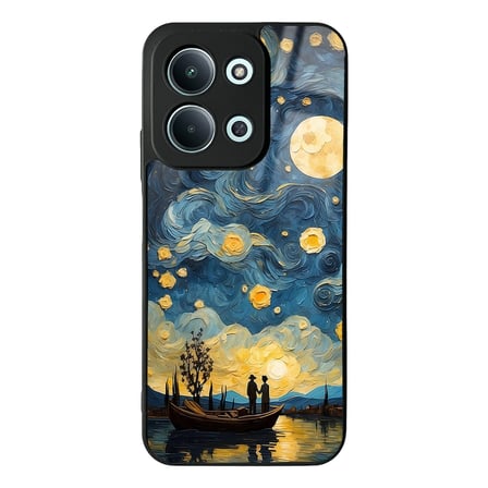 Redmi 15C Kılıf Kamera Korumalı Desenli Luxury Portrait Painting Lusi Kapak Gold Fiyonk