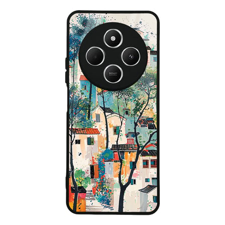 Redmi 14C 4G Kılıf Kamera Korumalı Desenli Luxury Portrait Painting Lusi Kapak Kahve Leopar
