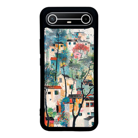 Tecno Spark Slim 5G Kılıf Kamera Korumalı Desenli Luxury Portrait Painting Lusi Kapak Pembe Kalp