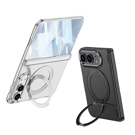 iPhone Duo Kılıf MagSafe Uyumlu Ring Standlı Kamera Korumalı Premium İnce Sert PC Maks Kapak