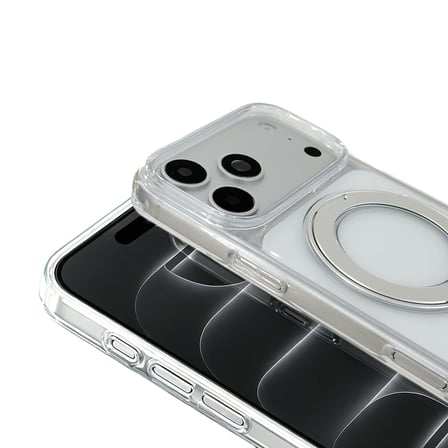 iPhone 17 Pro Max Kılıf Sararmaz 360 Derece Dönen Standlı Ultra İnce Magsafe Sert Premium Mika Novatech
