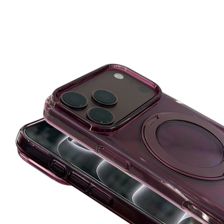 iPhone 17 Pro Max Kılıf Sararmaz 360 Derece Dönen Standlı Ultra İnce Magsafe Sert Premium Mika Novatech