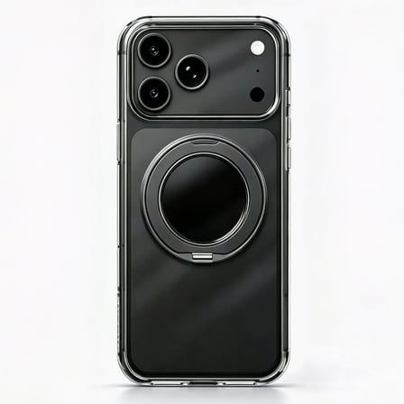 iPhone 17 Pro Max Kılıf Sararmaz 360 Derece Dönen Standlı Ultra İnce Magsafe Sert Premium Mika Novatech