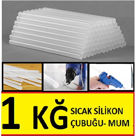 Mum Silikon Kalın Ø11.5X30 cm Sıcak Mum Silikon Çubuk Uç 1 Kg (35 Adet)