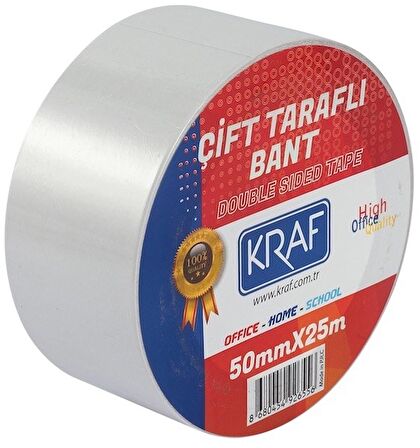 KRAF ÇİFT TARAFLI BANT 50MMX25M 2550G