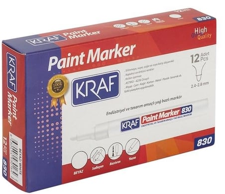 830 Paint Markör Beyaz 12'li
