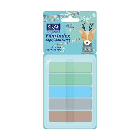KRAF INDEX FILM (PP) 12X45MM POP-UP 5 RENK X30YP PASTEL 51248-1