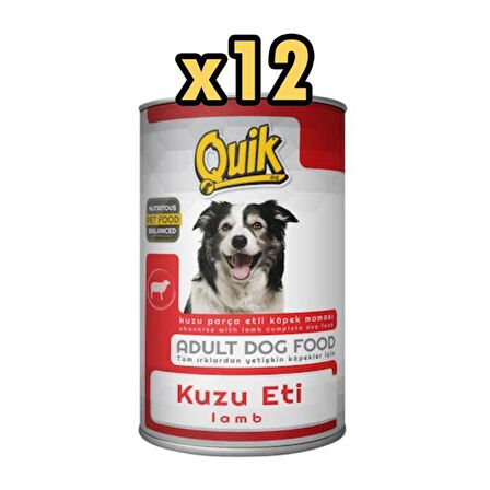 Quik Kuzu Etli Köpek Konservesi 415 Gr X 12 Adet