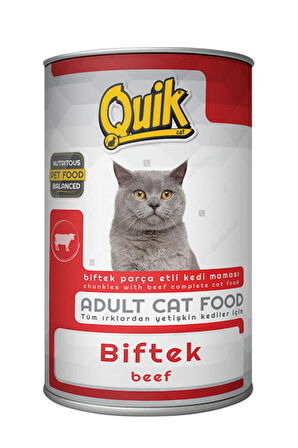 Quik Kedi 415 gr Biftekli Konserve skt: 12/2024