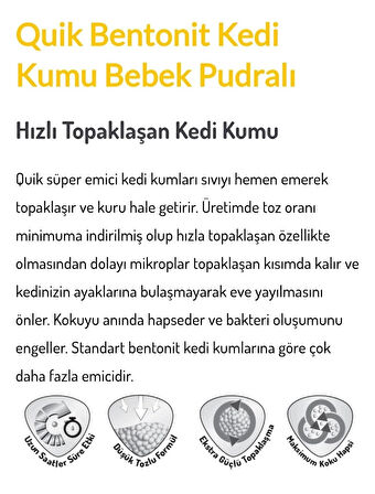 Quik Bebek Pudra Kokulu Kedi Kumu 10 Lt
