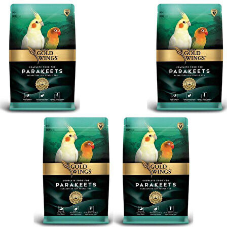 Gold Wings Premium Paraket Tropikal Kuş Yemi 1 Kg X 4 Adet