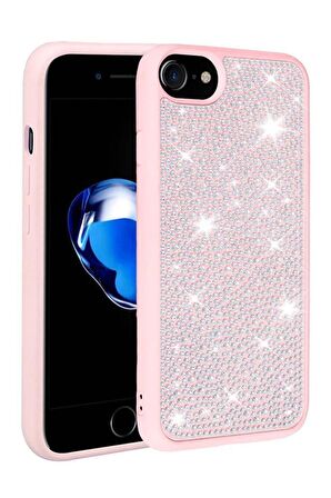 Apple iPhone 8 Kılıf Parlak Taşlı Tasarım 