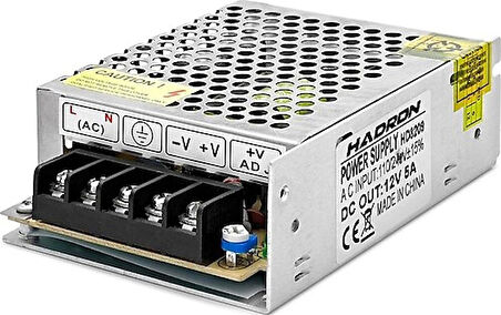 Hadron Hd8209. 12 Volt 5 Amper Metal Kasa Adaptör