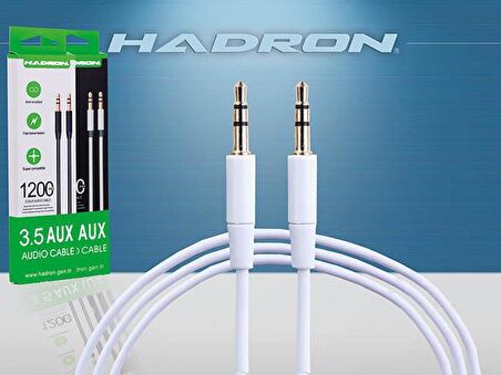 Hadron HD-4308 3,5 mm Gold 1,1 mt Stereo Jacklı Kablo Beyaz