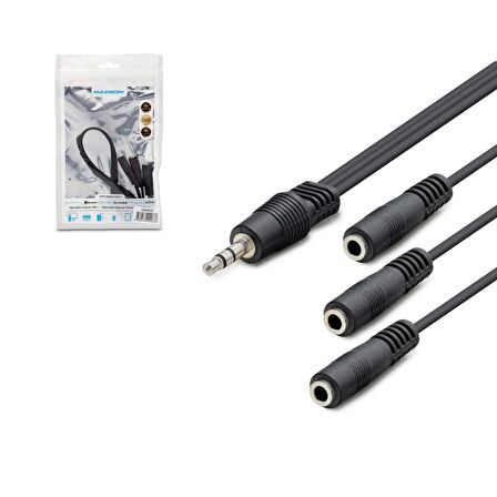 AUX TO 3 AUX 3.5MM KABLO 30CM HADRON HN-4633