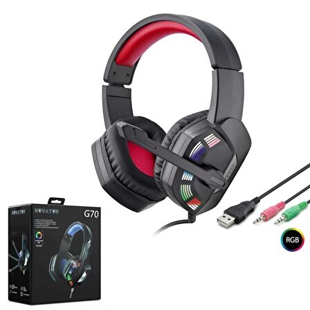 OYUN KULAKLIK PC MİKROFONLU USBLİ IŞIKLI NOVATOR G-70