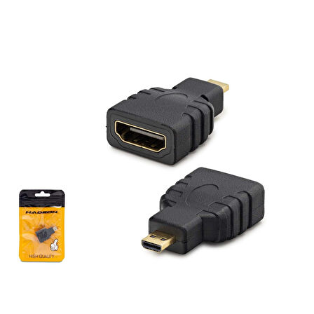 Hadron HDX1267 Micro HDMI (M) - HDMI (F) Dönüştürücü Adaptör - Siyah