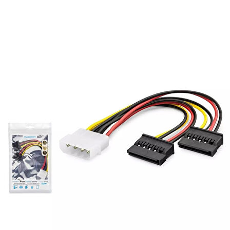 Hadron Hdx5525 Sata Power Kablo Poşetli 2In1 16Cm Siyah
