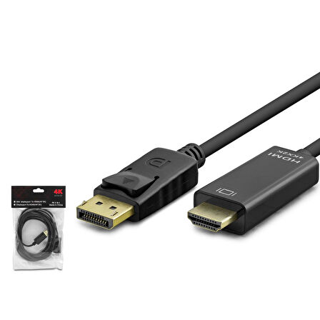 Hadron HDX7797 4K 144Hz 3mt DisplayPort - HDMI Kablo - Siyah