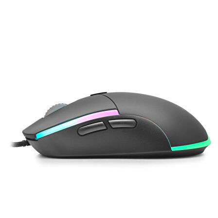 Hadron G380 3600dpi RGB Ledli 1.50mt USB Kablolu Oyuncu Mouse - Siyah