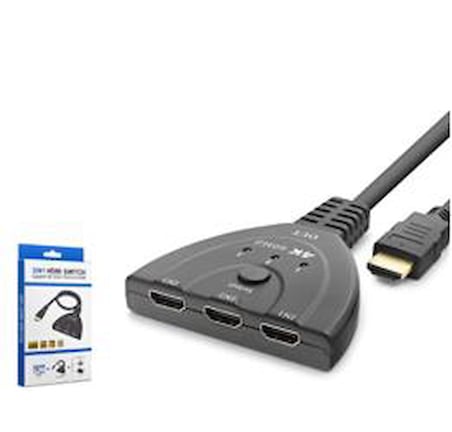 HADRON HDX7870 HDMI Switch 4K 60 Hz HDR 3 In 1 Out - Siyah