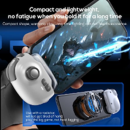 Memo Mobil Oyun Joysticki Hall Analog Makro Titreşimli Bluetooth 5.0 400 mAh Beyaz HADRON MB03
