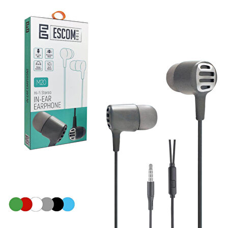 ESCOM M-20 Kablolu Kulakiçi Kulaklık Mikrofonlu 3.5mm