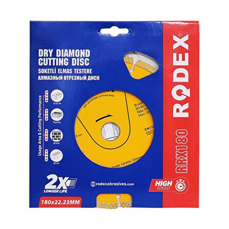 Rodex Elmas Kesme Disk Testeresi 180x22.23mm - RRX180