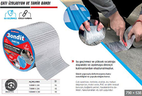 BONDİT ÇATI İZOLASYON VE TAMİR BANDI ( 50 mm x 2 mt ) BNDC205