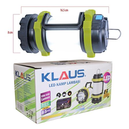 KLAUS 47703 Şarjlı El Feneri 8+5Watt 3000 mAH  -  HRD-010691
