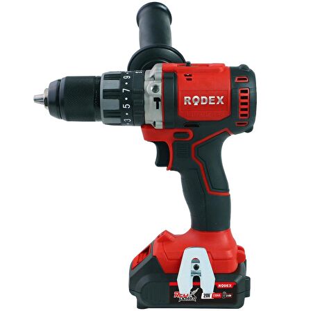 Rodex RPX2360F Kömürsüz Motor Darbeli Matkap 20V Li-ON Çift Akülü Vidalama  