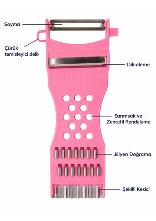 Çok Fonksiyonlu Sebze Doğrayıcı, Spiral Rende ve Julienne Soyacak