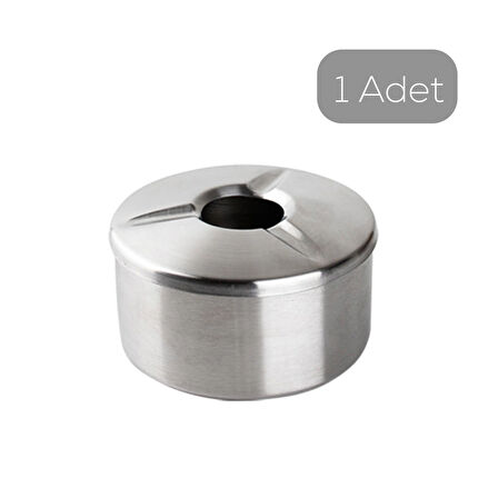 Porsima Paslanmaz Çelik Metal Kül Tablası - Kapaklı Rüzgar Geçirmez Küllük