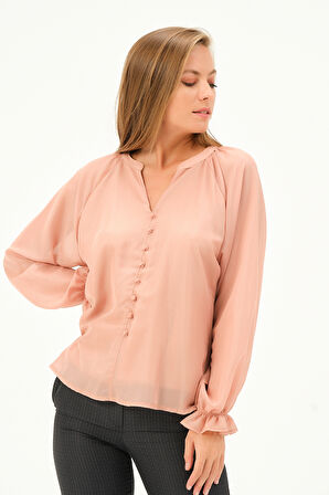 Parıltılı Şifon Bluz