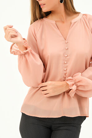 Parıltılı Şifon Bluz