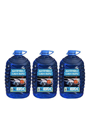 3'lü Antifrizli Parfümlü Oto Cam Suyu 5 Lt -30 Derece