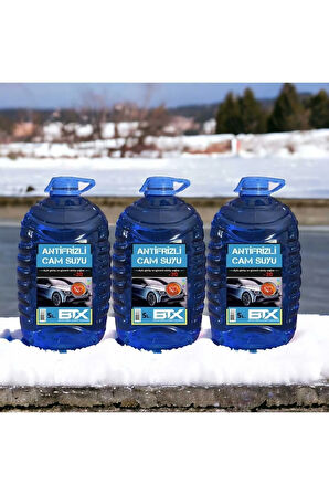 3'lü Antifrizli Parfümlü Oto Cam Suyu 5 Lt -30 Derece