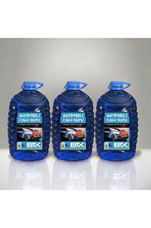 3'lü Antifrizli Parfümlü Oto Cam Suyu 5 Lt -30 Derece