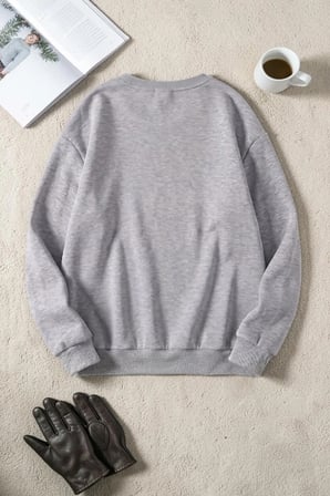 Unisex Slay All Day Baskılı Bisiklet Yaka Sweatshirt