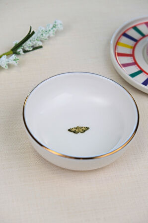Tabak Evi Kelebek Altın Yaldızlı Kase 10x3cm 150cc Tekli